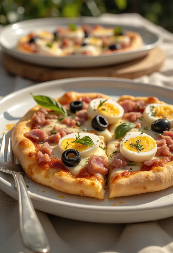 Pizza Tunisienne servită