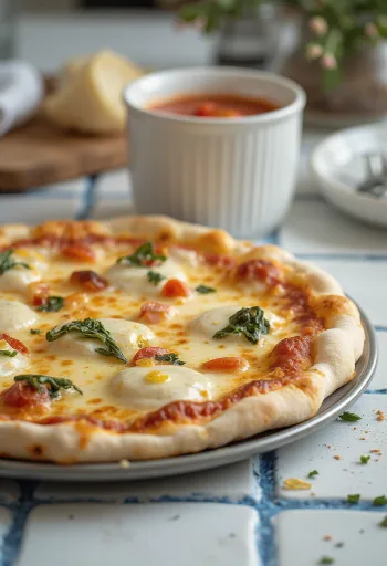 Pizza alla Ricotta cu ricotta și brânză
