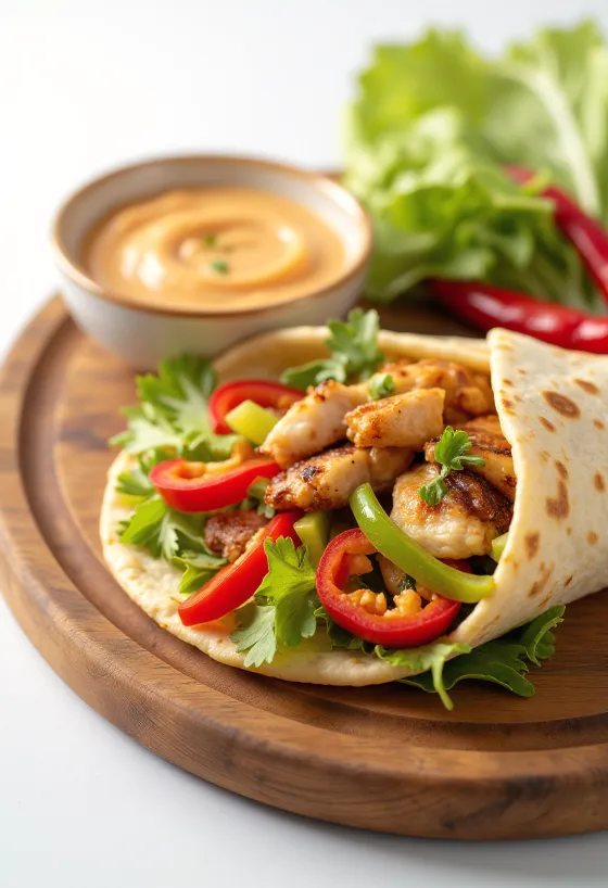 Wrap picant umplut cu pui la grătar