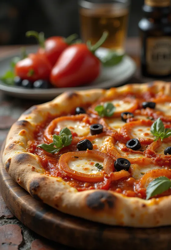 Pizza alla Zingara cu legume și cârnați