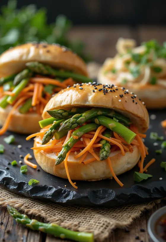Bao bun cu sparanghel servit