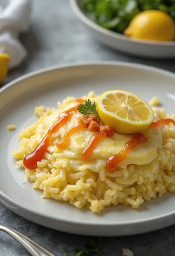 Bol Omurice cu lămâie, servit cu omletă și pătrunjel
