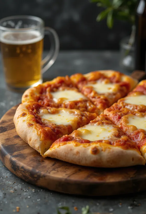 Pizza al Provola cu brânză provola afumată și busuioc proaspăt