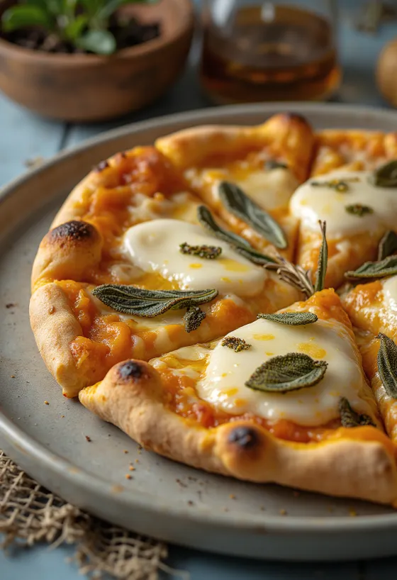 Pizza alla Zucca cu dovleac copt și mozzarella