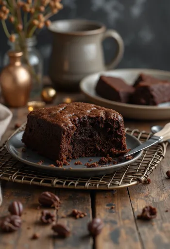 Tort de ciocolată de casă servit