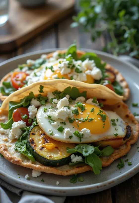 Wrap mediteranean cu legume și brânză feta