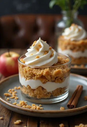 Tort cu mere și mascarpone servit felii