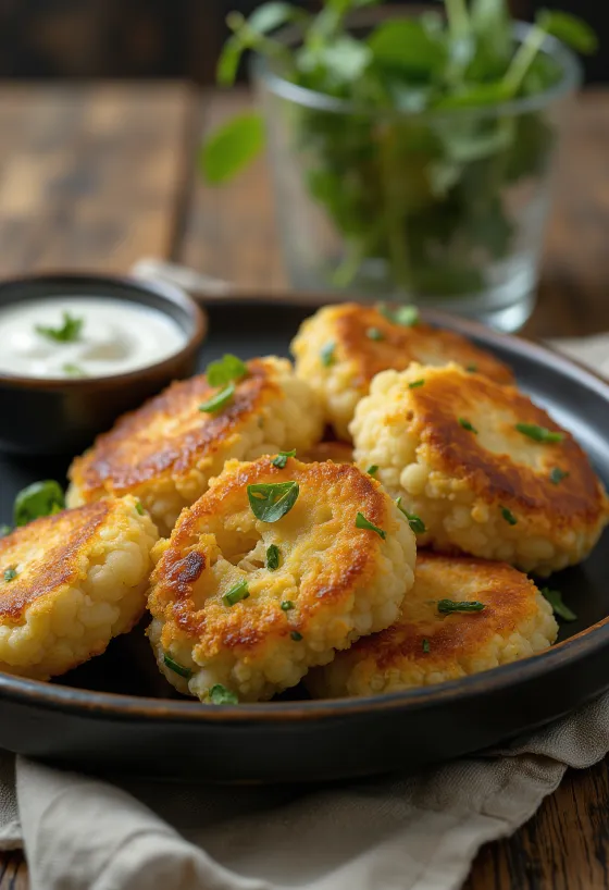 Gobi Bhaji proaspăt preparat, chiftele crocante de conopidă
