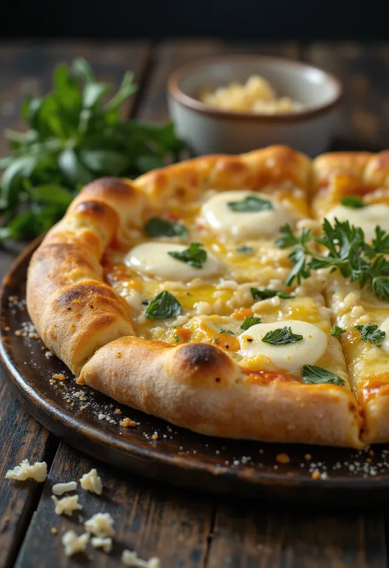 Pizza all’Aglio cu usturoi și brânză