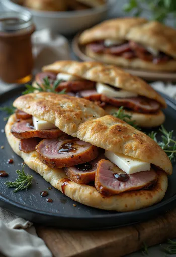 Piadina cu piept de rață prăjit și camembert