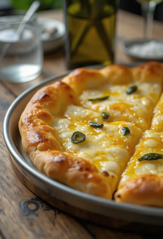 Pizza all’Olio cu ulei de măsline extravirgin și plante aromatice proaspete