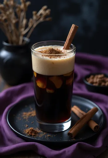 Kombucha cu cafea probiotică, servită cu suc proaspăt de lămâie