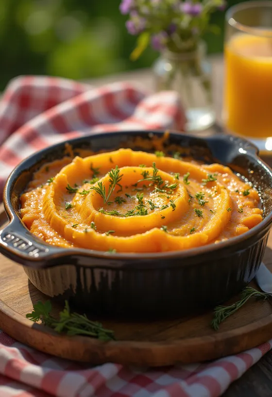 Shepherd’s pie servit cu cartofi dulci, cu piure de cartofi dulci deasupra
