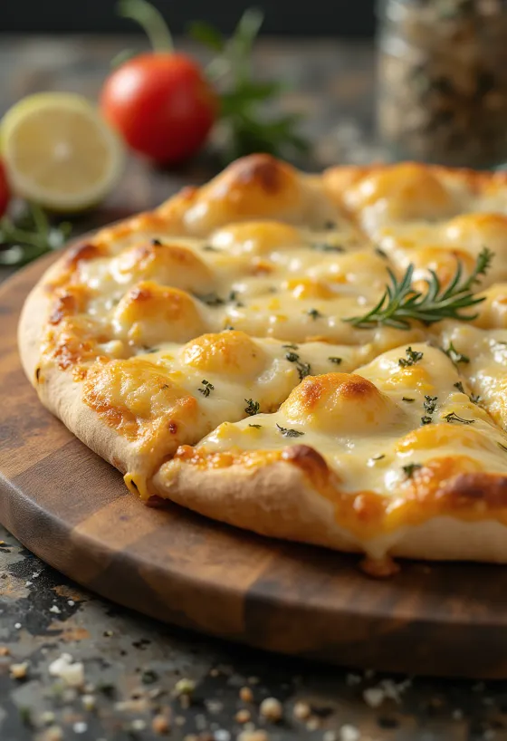 Pizza Bianca con Parmigiano cu parmezan și mozzarella