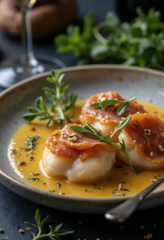 Saltimbocca alla Romana servită