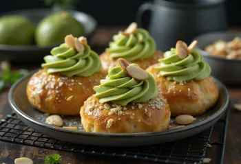 Semlor servit cu cremă de matcha