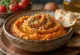 Ajvar cu semințe de susan, sos picant și cremos de ardei