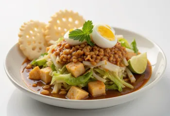 Gado-gado cu krupuk, legume proaspete cu sos de arahide