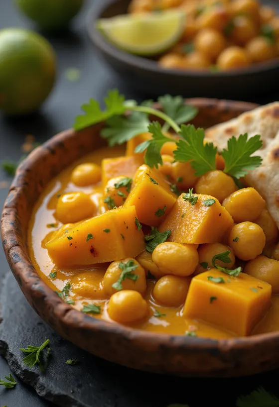 Curry de dovleac cu năut