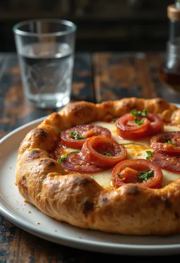 Pizza Diavola cu margine umplută și salam picant