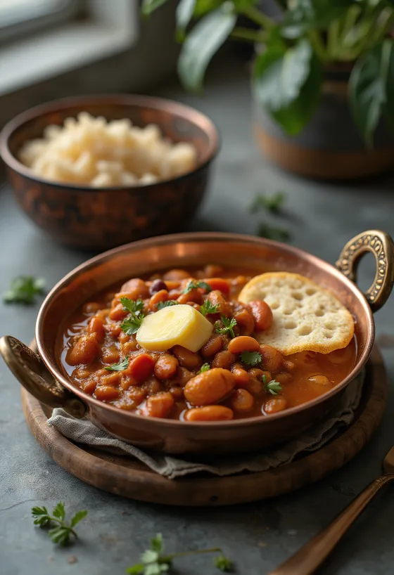 Rajma cu unt, o supă bogată de fasole condimentată cu lapte de cocos și unt