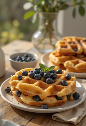 Snack gofre cu ciocolată și afine