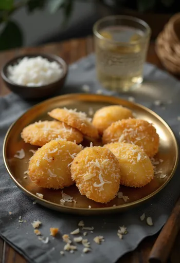 Thekua cu fulgi de cocos prăjită și crocantă