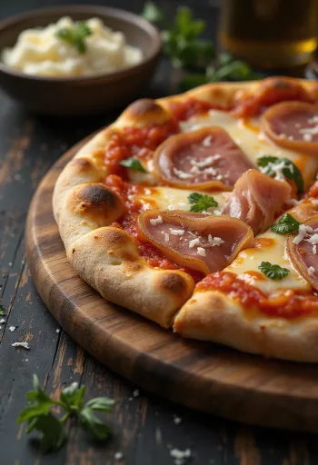 Pizza con Pancetta cu pancetta și brânză