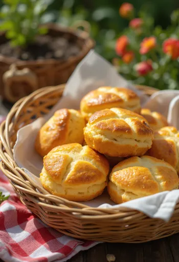 Pogăcele cu cartofi coapte auriu, cu crustă crocantă