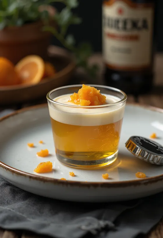 Panna Cotta cu Bere servită
