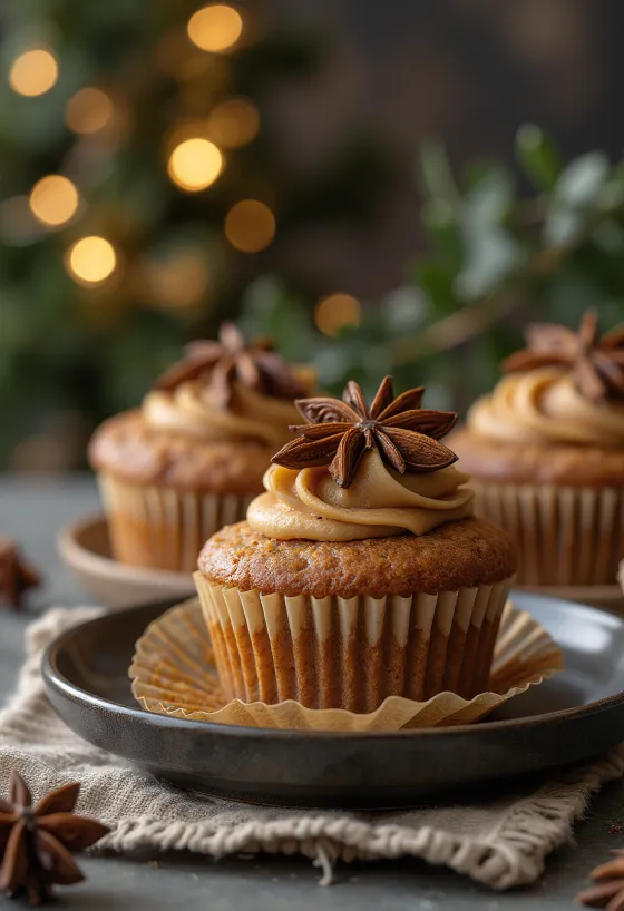 Cupcake turtă dulce proaspăt copt