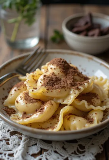 Ravioli Tiramisu servit