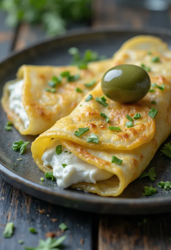 Clătite cu Tzatziki proaspăt coapte