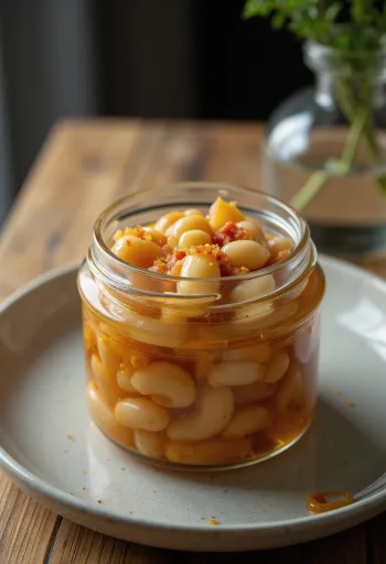Natto picant în oțet în borcan