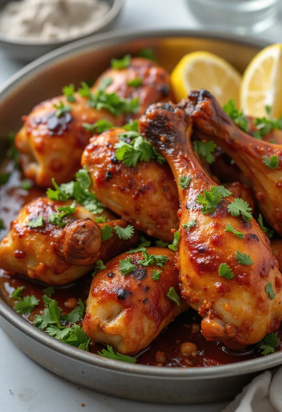 Pui Tandoori servit cu pâine naan și salată