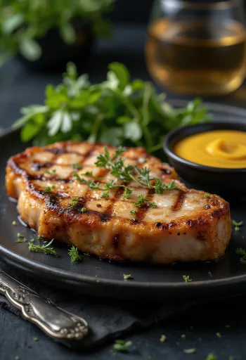 Cotlet de porc la grătar, aromatizat cu rozmarin și usturoi
