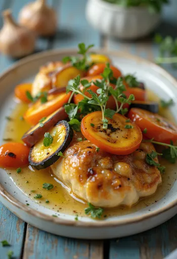 Bagna cauda servită cu legume coapte, sos cald în bol separat