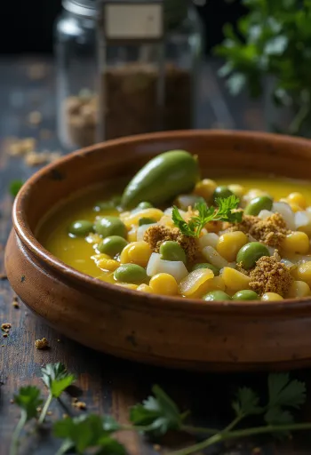 Cuchuco con habas, supă bogată de bob servită, cu arome bogate