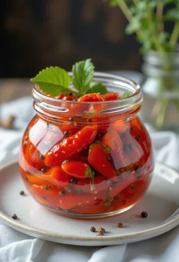 Ardei pimento murat servit în borcan