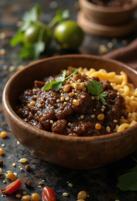 Mole poblano servit cu carne de pui și orez