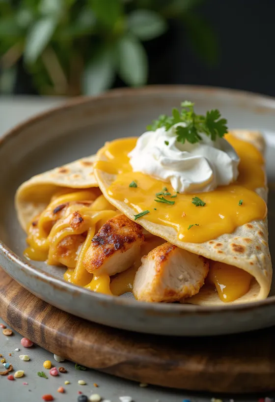 Quesadilla cu pui și cașcaval