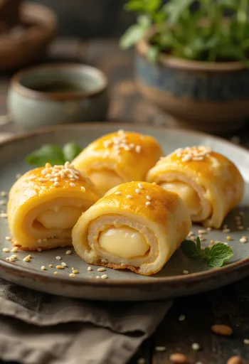 Tamagoyaki cu cașcaval, omletă cu cașcaval topit