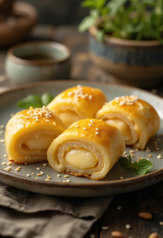 Tamagoyaki cu cașcaval, omletă cu cașcaval topit