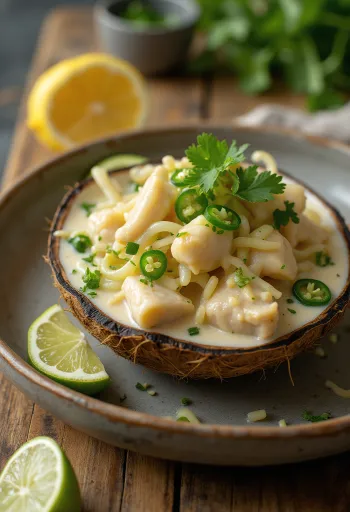 Pui thailandez cu lemongrass servit cu orez