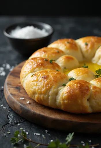 Focaccia cu cartofi servită