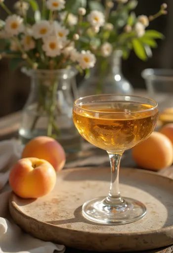 Pălincă de caise servită în sticlă