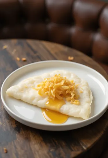 Beiju îndulcit cu miere, decorat cu fulgi de cocos