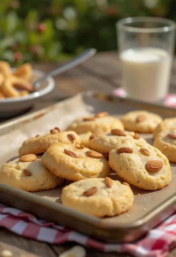 Biscuiți cu migdale serviți