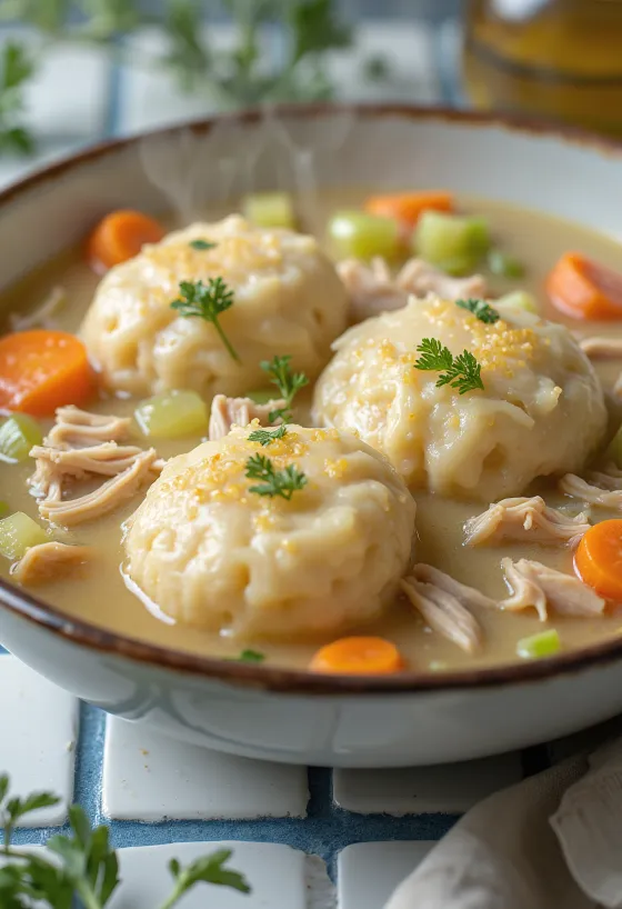 Chicken & Dumplings American servit
