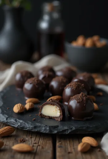 Bomboane cu marțipan servite